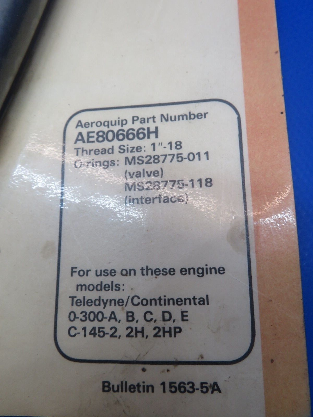Aeroquip E-Z Drain Sump Valve P/N AE80666H NOS (0922-356)
