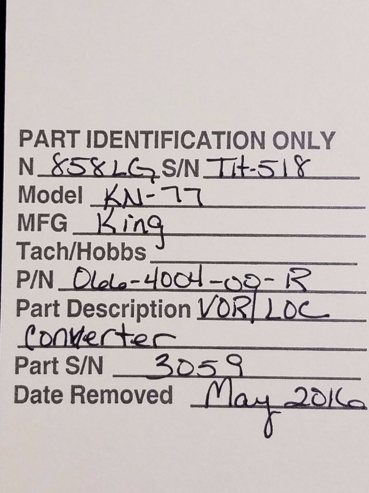 King KN-77 VOR/LOC Converter w/Connector P/N 066-4004-00-R (0616-131)