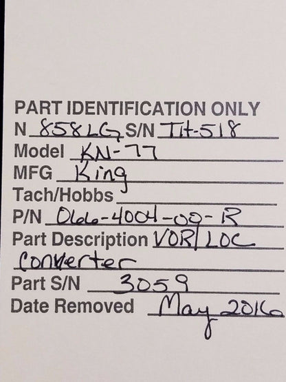 King KN-77 VOR/LOC Converter w/Connector P/N 066-4004-00-R (0616-131)