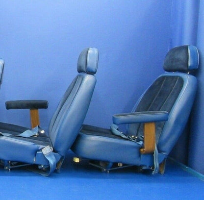 Cessna 310 R #3, #4Passenger Seat Blue Leather & Cloth (0918-306)