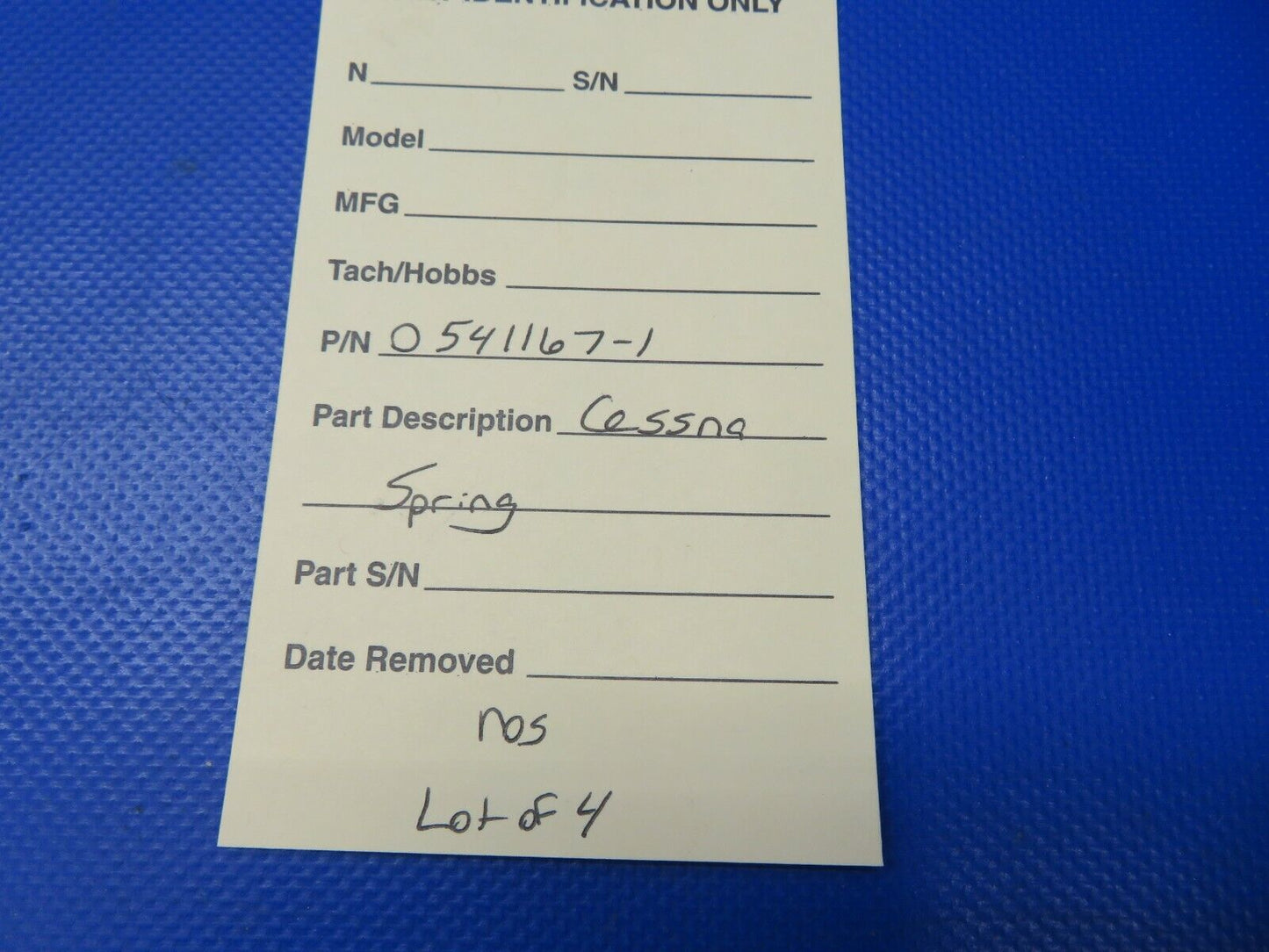 Cessna Spring P/N 0541167-1 LOT OF 4 NOS (0621-947)