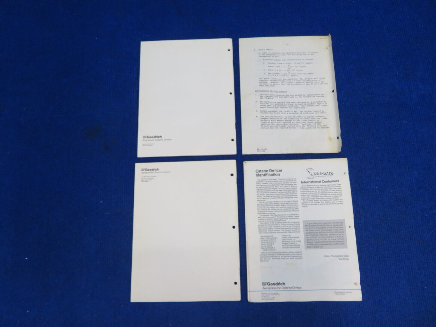 BF Goodrich Propeller Deice Maintenance Installation Overhaul Manuals (0522-783)