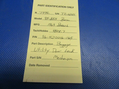 Beech 95-B55 Baggage Utility Door Lock Mechanism For P/N 96-420016-165 (0721-341