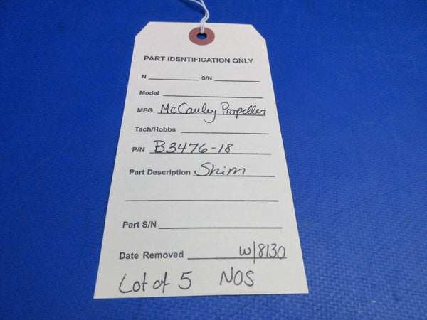 McCauley Threaded Propeller Shim w/ 8130 LOT OF 5 P/N B3476-18 NOS (0523-454)