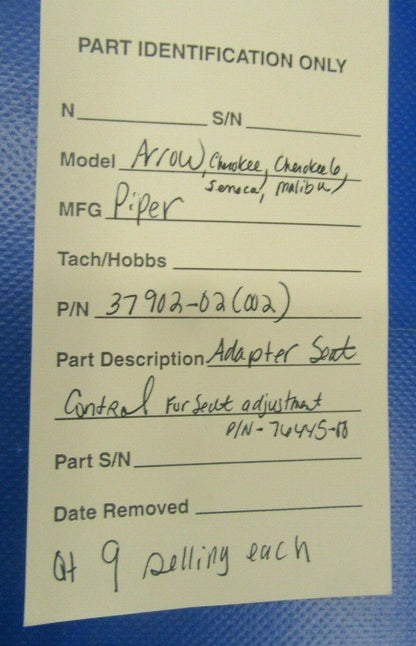 Piper Cherokee Adapter Seat Control 37902-02 NOS (0419-272)