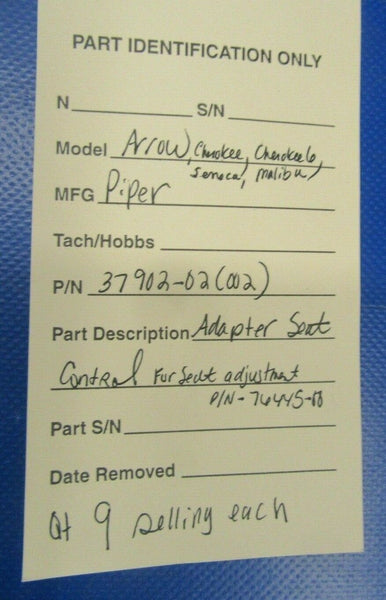 Piper Cherokee Adapter Seat Control 37902-02 NOS (0419-272)