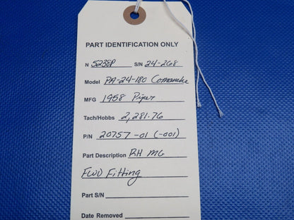 Piper Comanche PA-24-180 RH Main Gear Forward Fitting P/N 2757-01 (1223-1134)