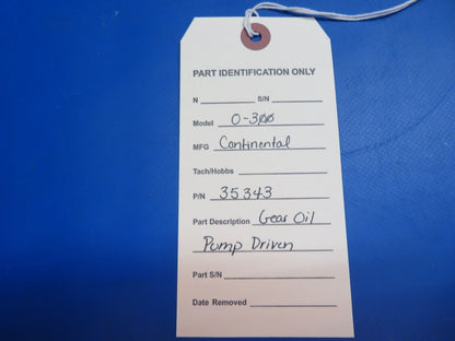 Continental O-300 Gear Oil Pump Drive P/N 35343 (1122-648)