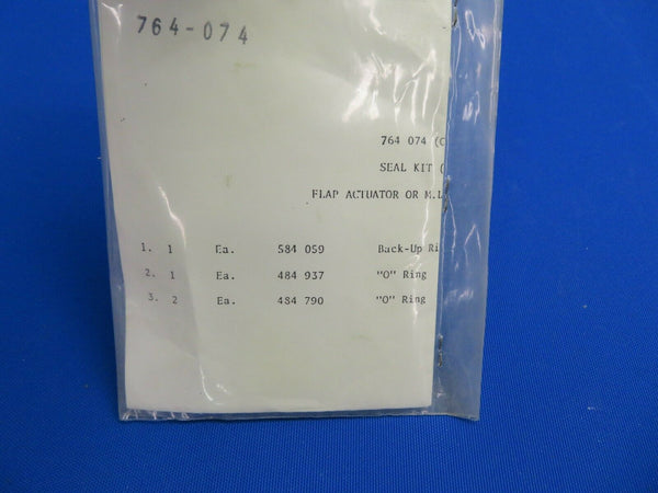 Piper Flap Actuator or Main Landing Gear Seal Kit P/N 764-074 NOS (0820-334)