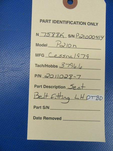 Cessna P210N / 210 Seat Belt Fitting LH OTBD 2011028-7 (0919-314)