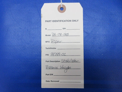 Piper PA-28-180 Stabilizer Balance Weight P/N 99799-02 (0124-1494)