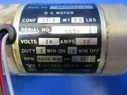 Cessna Electro-Mech Landing Gear Box & Motor PN 9910002-3 & 894000-2 (0219-215)
