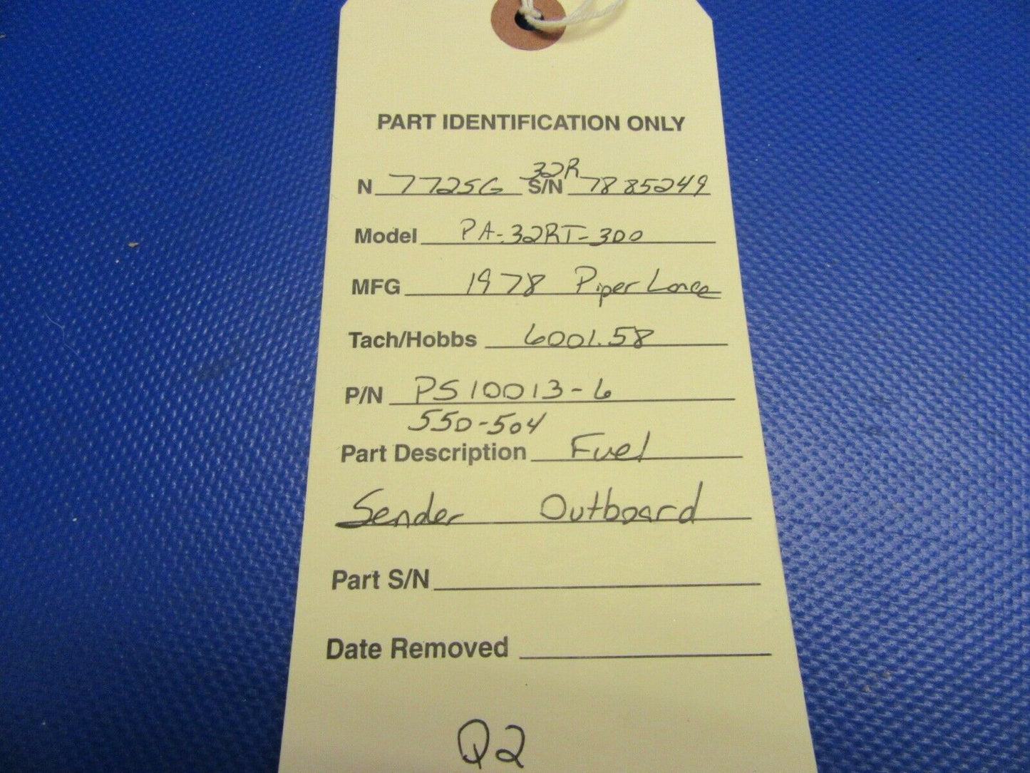 Piper PA-32RT Fuel Sender Outboard 14V P/N PS10013-6, 550-504 (0521-615)