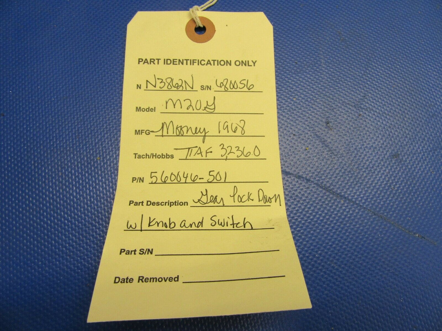 Mooney M20 / M20G Gear Lock Door w/ Knob & Switch P/N 560046-501 (0921-479)