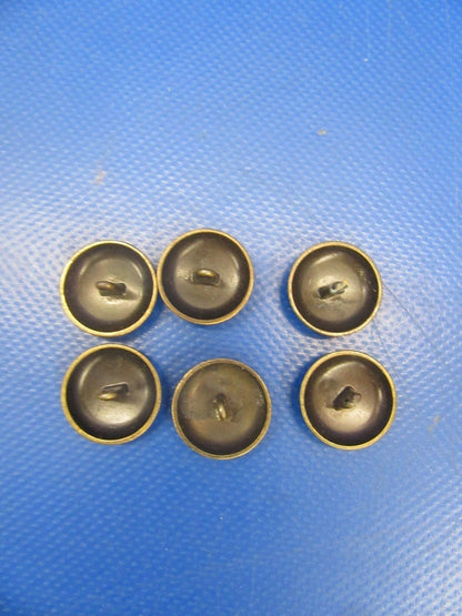 Master Sargent Aircraft Brass Upholstery Buttons LOT OF 6 (0318-55)