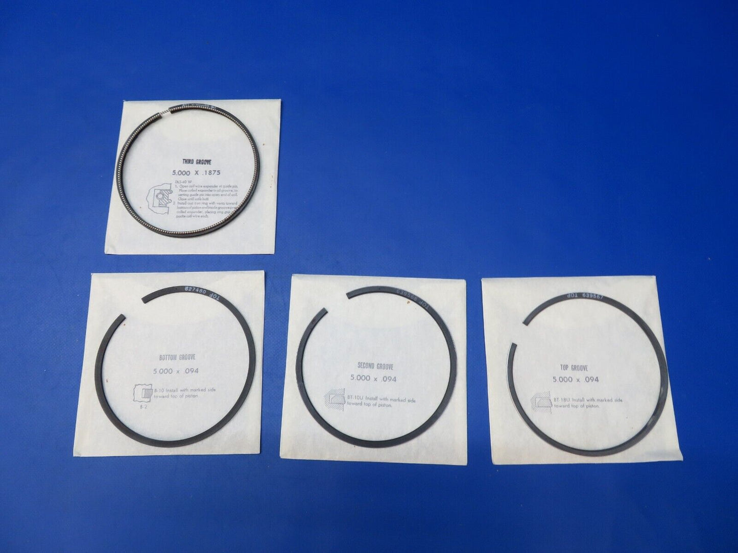 Continental Piston Ring Set P/N 639567A12 NOS (1222-363)