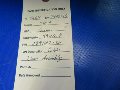 Cessna 310P Cabin Door Assembly No Key Green Tint P/N 0891002-201 (0620-703)