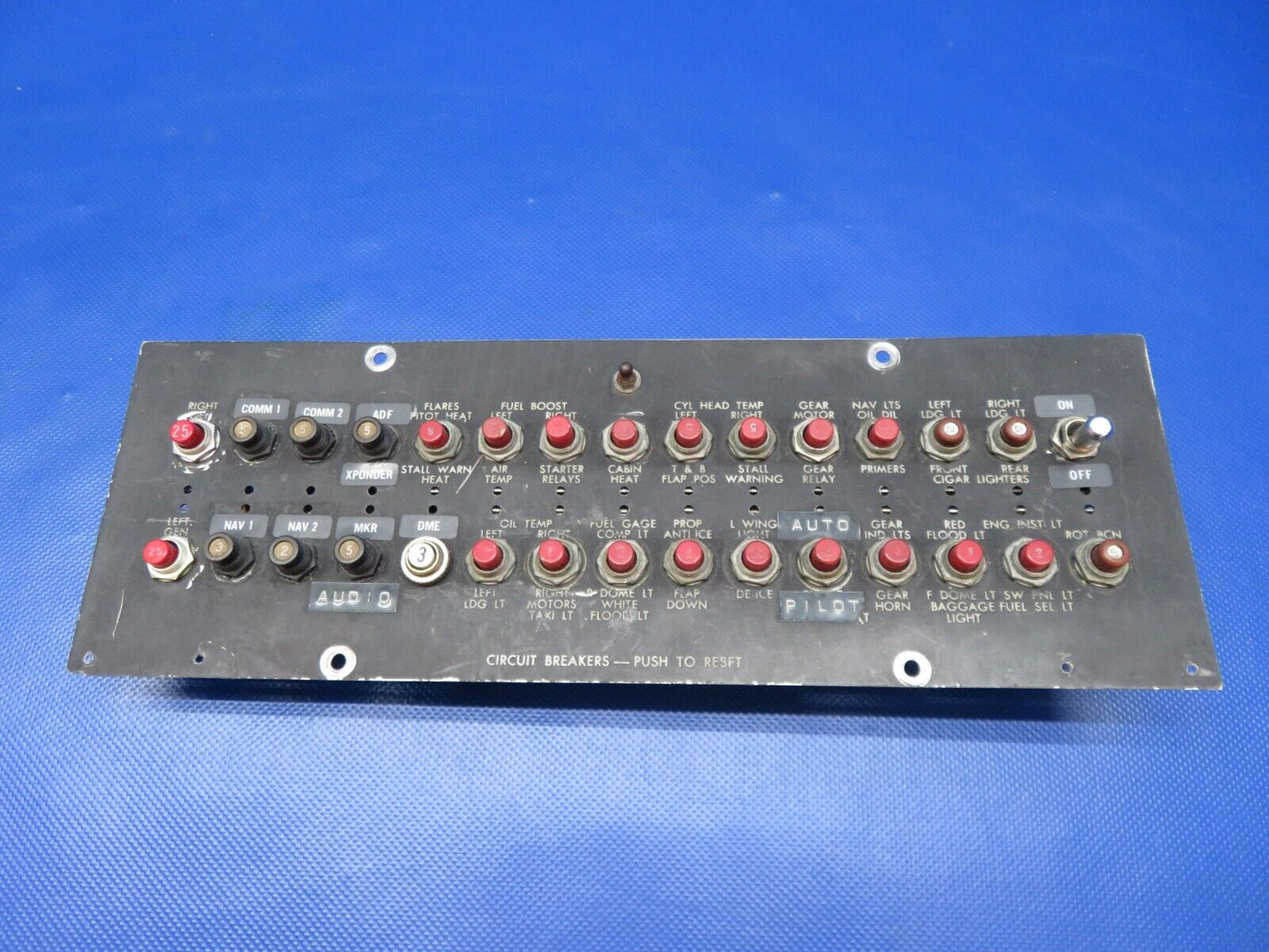 Early Cessna 310 / 310B Circuit Breaker Panel Assy P/N 0812405-2 (1223-206)