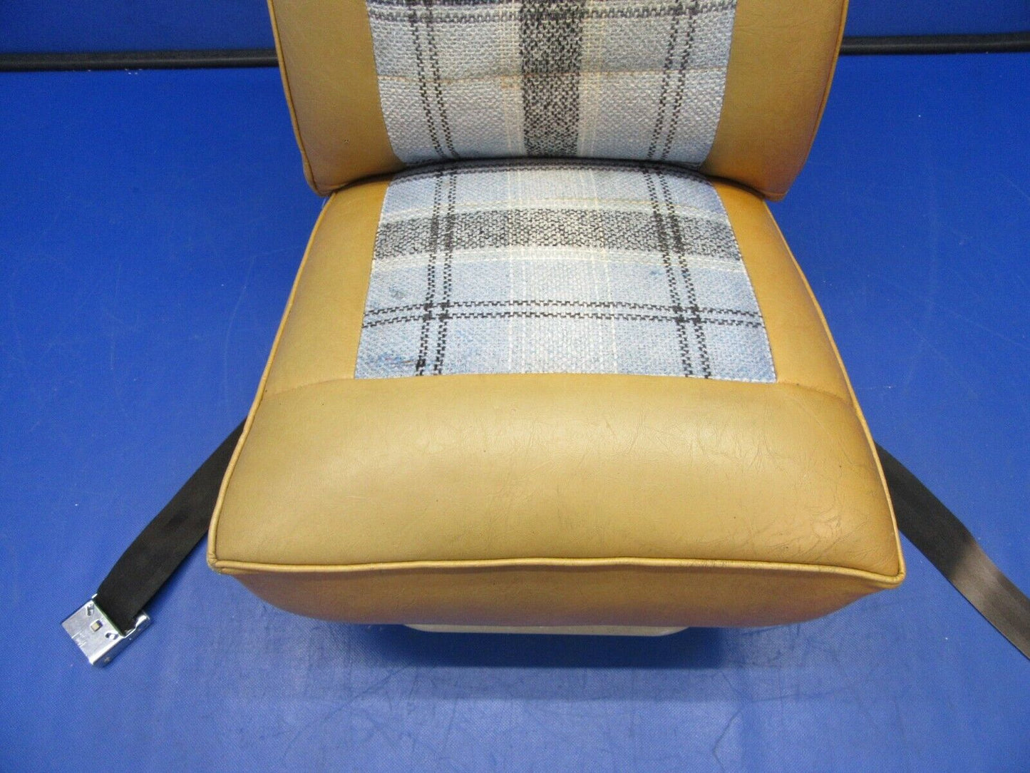 Mooney M20 M20G Pilot / Co-Pilot Seat P/N 140153-503 Leather & Tweed (0921-336)