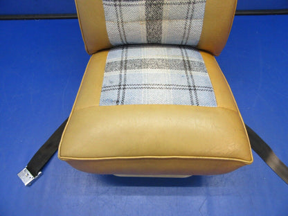 Mooney M20 M20G Pilot / Co-Pilot Seat P/N 140153-503 Leather & Tweed (0921-336)