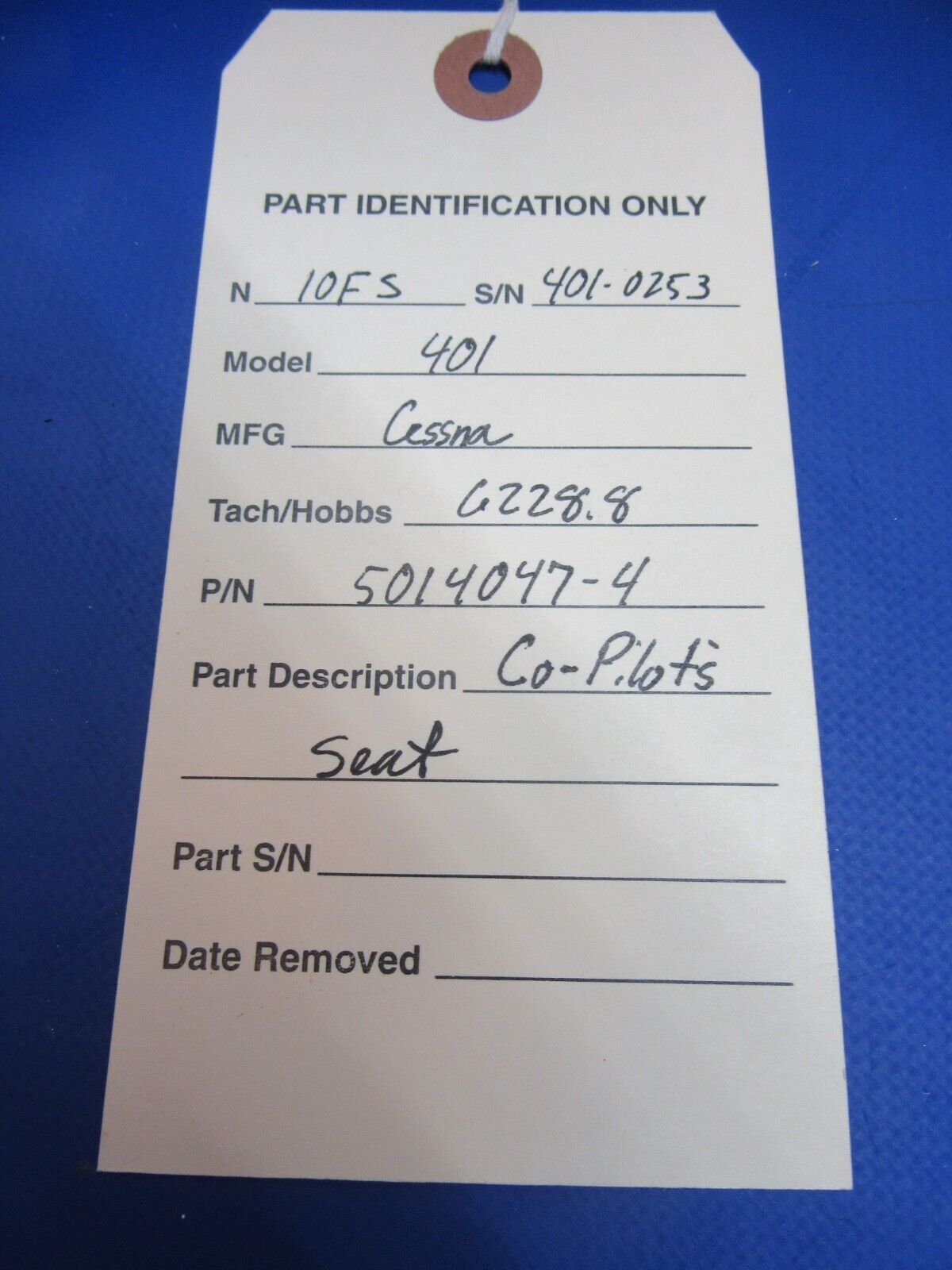Cessna 401 Co-Pilot's Seat P/N 5014047-4 (0523-10)