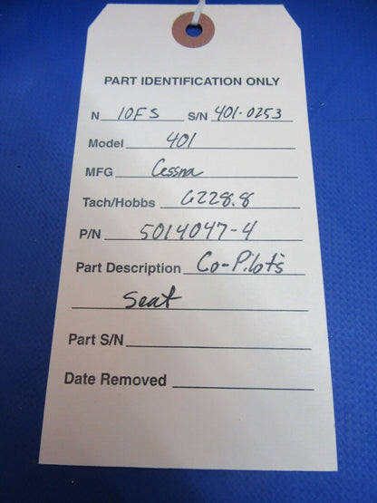 Cessna 401 Co-Pilot's Seat P/N 5014047-4 (0523-10)