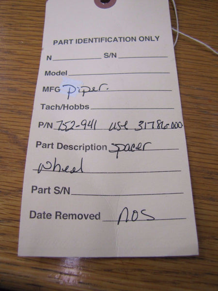 Piper Spacer - Wheel NOS P/N 31786-000 & 752-941 (0317-227)
