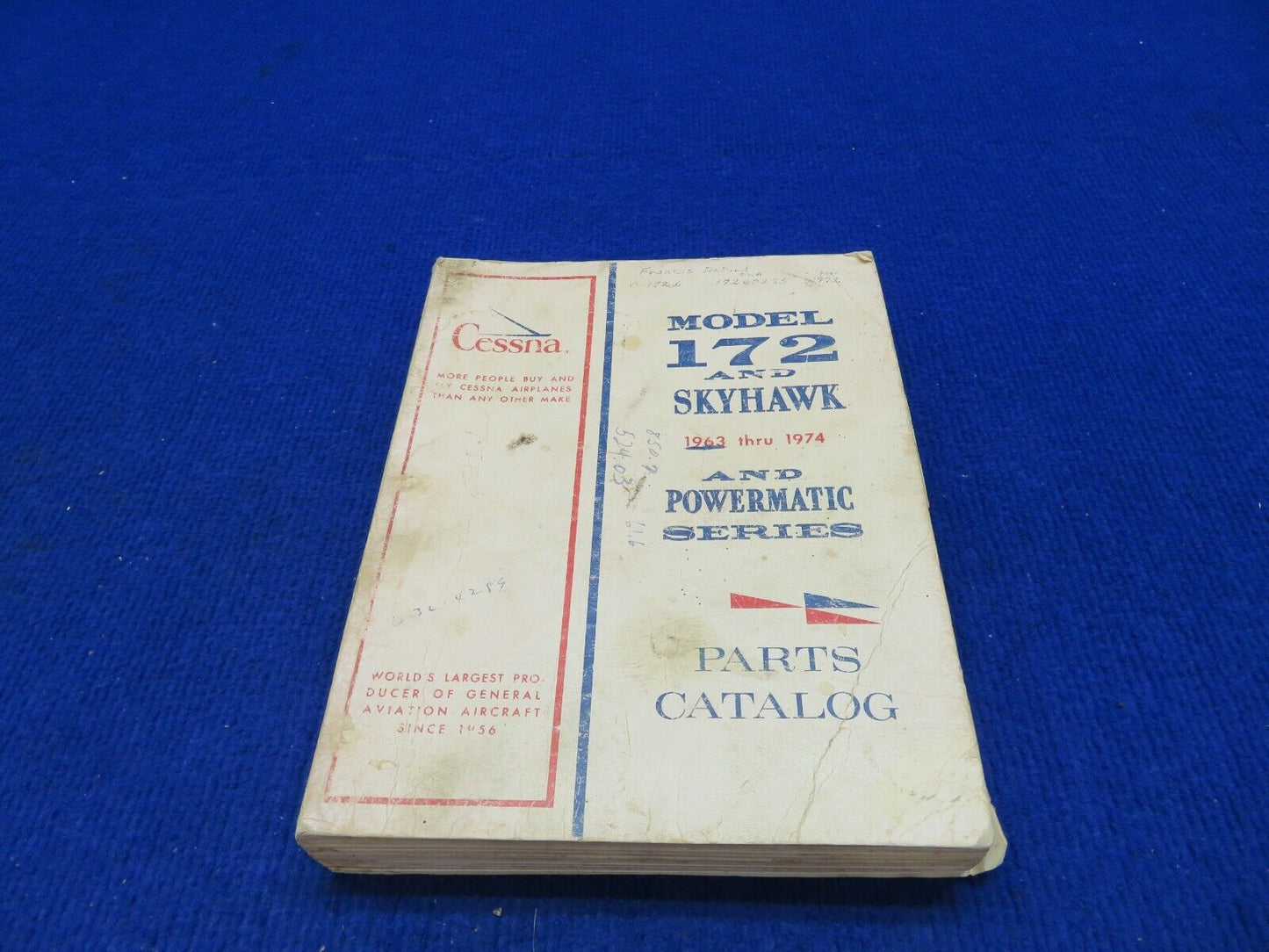 Cessna 172 & Skyhawk Parts Catalog 1963 - 1974 & Powermatic Series (0322-420)