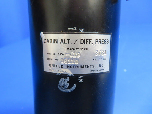 Piper Aerostar 602P Cabin Differential Pressure Gauge P/N 3000-J19 (1022-611)