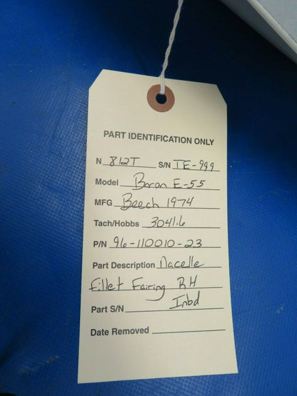Beech Baron E-55 Fairing Nacelle RH INBD P/N 96-110010-23 (0120-189)