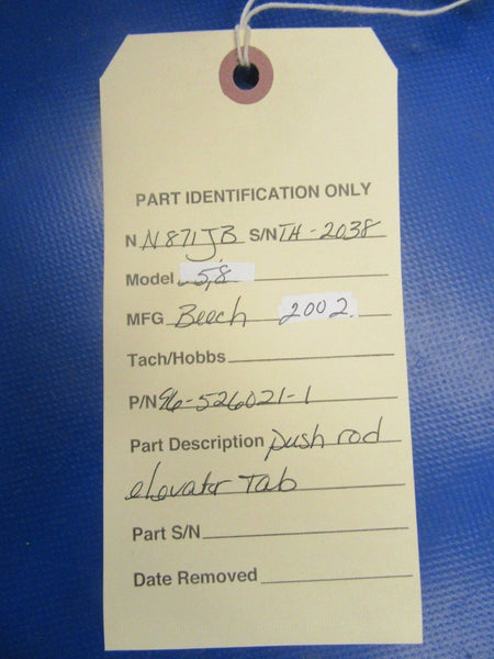Beech Baron 58 Push Rod Elevator Tab P/N 96-526021-1 (0318-182)