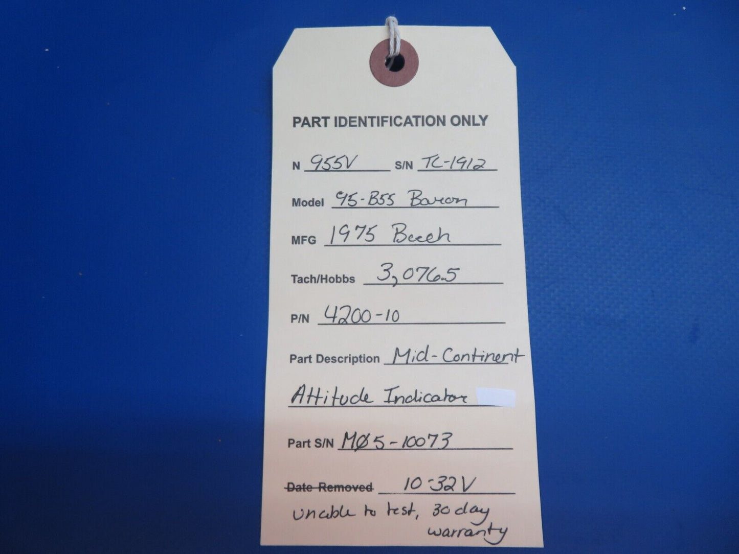 Mid-Continent Attitude Indicator P/N 4200-10 (0223-790)