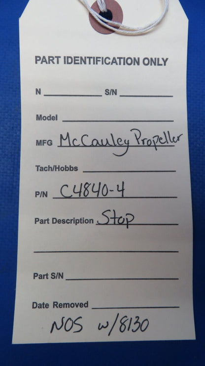 McCauley Threaded Propeller Stop w/ 8130 P/N C4840-4 NOS (0523-282)