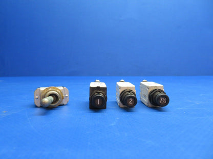 Klixon Circuit Breakers & Toggle Switch LOT OF 4 P/N MS35058-22 (0423-316)