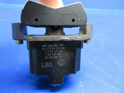 Aircraft Rocker Switch 15A-125 or 250VAC P/N 2TP1-1 (0720-848)