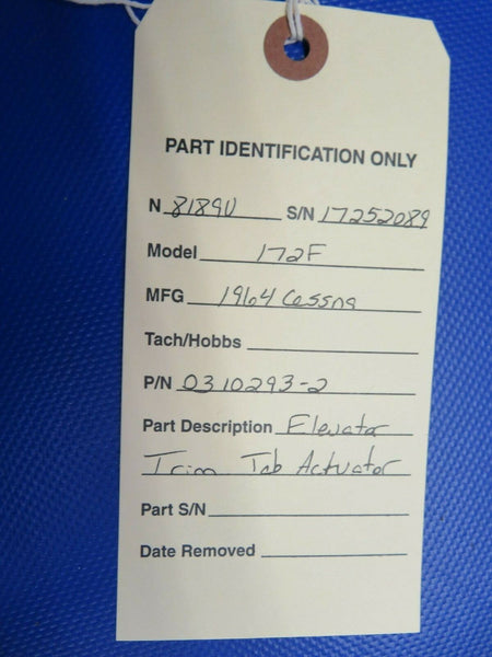 Cessna 172 / 172F Elevator Trim Tab Actuator P/N 0310293-2 (0221-106)