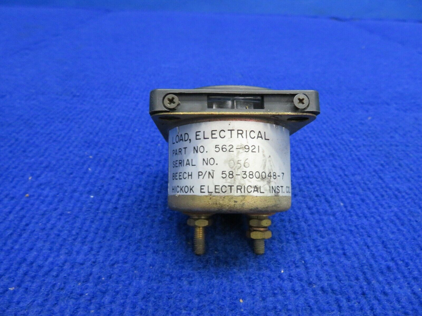 Hicok Load Meter Lighted 28V P/N 562-921, 58-380048-7 (0222-354)