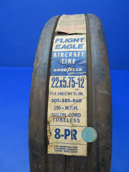 Goodyear Flight Eagle 22 x 5.75-12 8-Ply Tubeless P/N 301-385-860 NOS (1222-300)