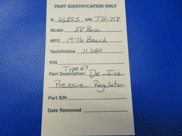 Beech 58 Baron De-Ice Pressure Regulator Type 67 (0521-91)