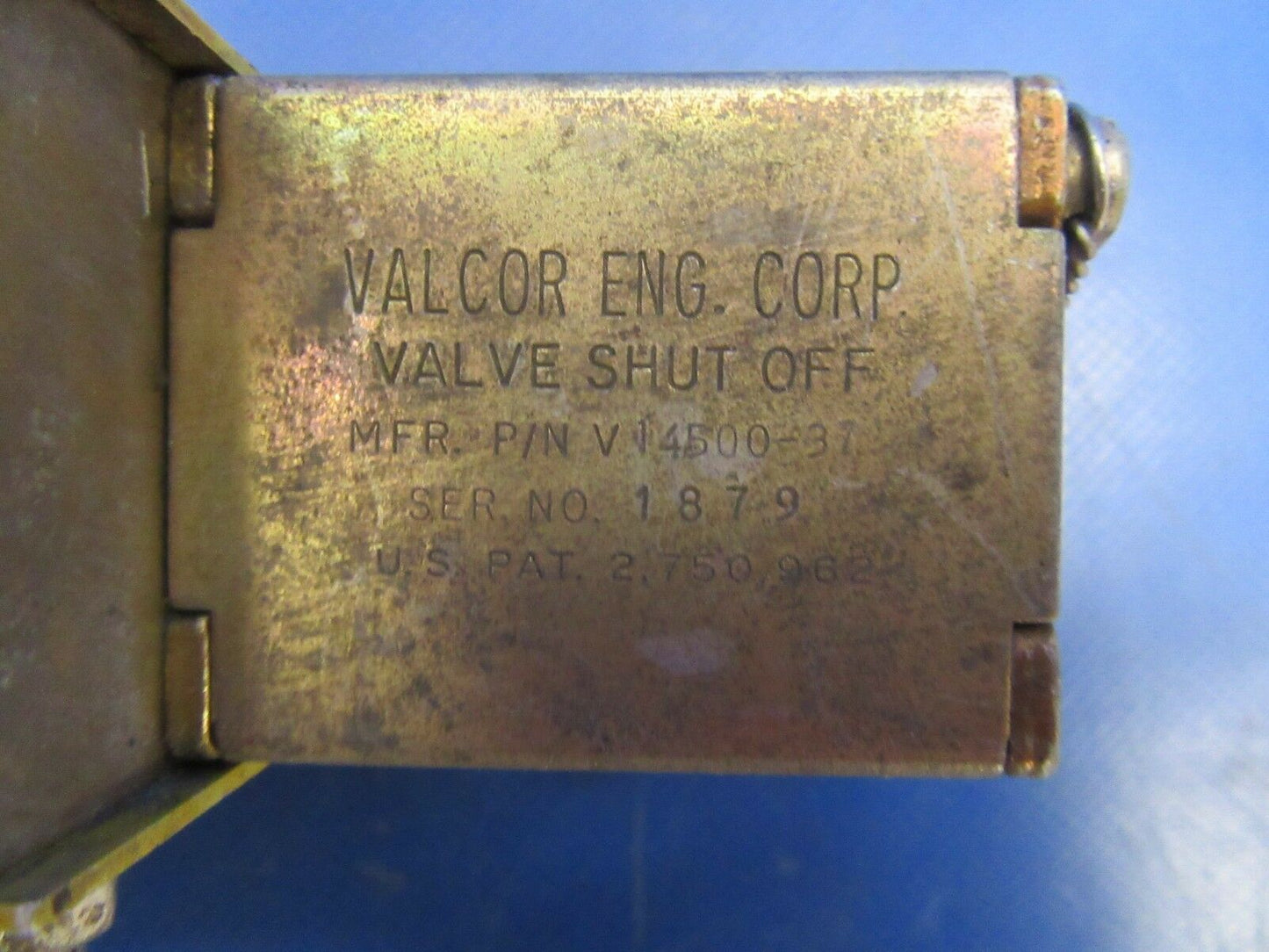Valcor Valve Shut Off P/N V14500-37 FOR PARTS (1218-178)