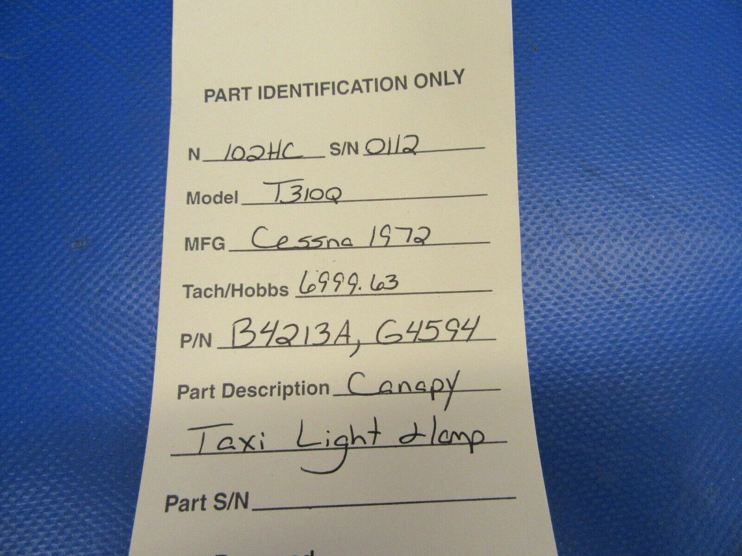 Cessna 310 / T310Q Canopy Taxi Light & Lamp P/N B4213A Use B4213B (0519-501)