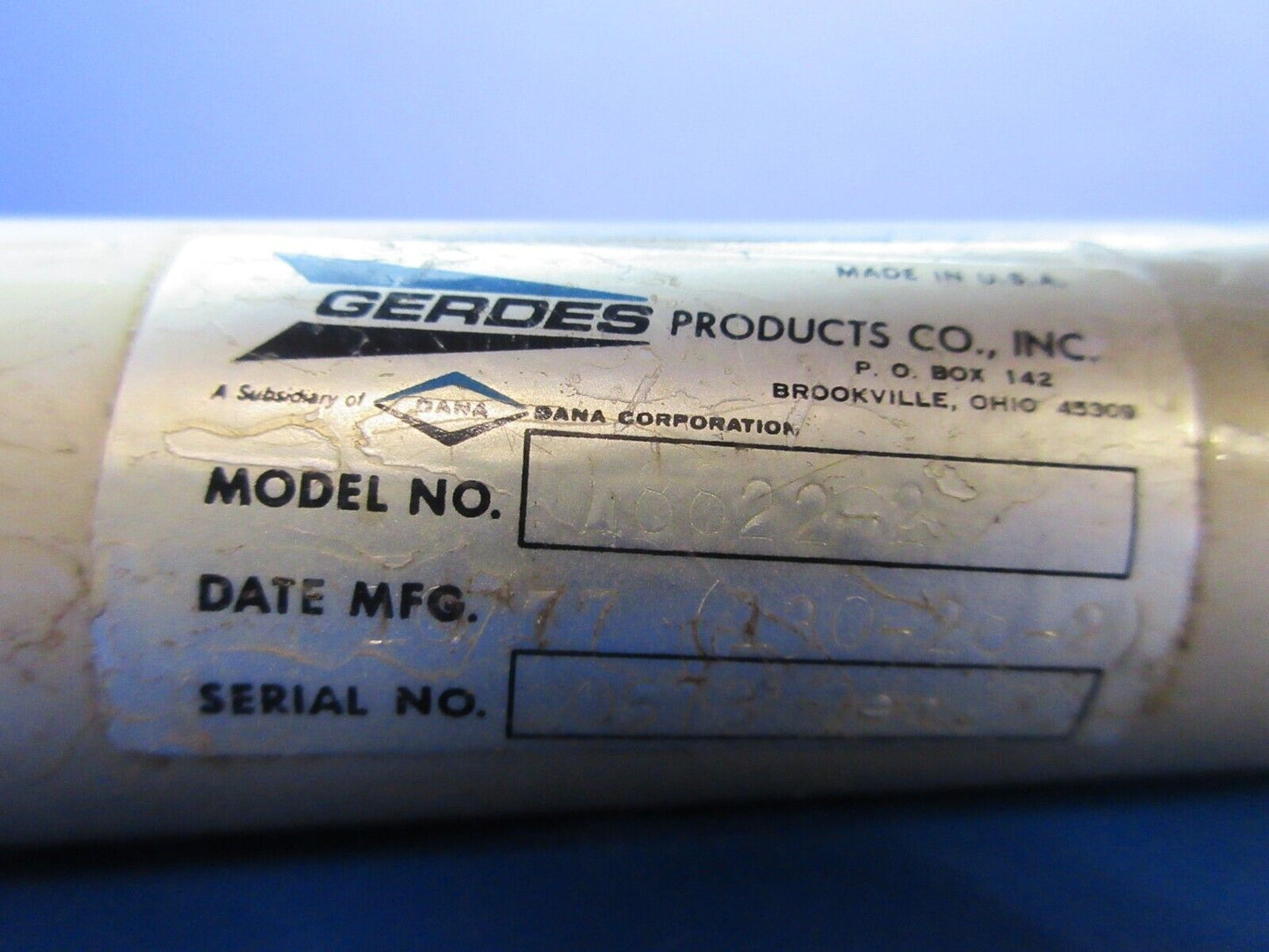 Gerdes Hydraulic Cylinder Missing Detent P/N 48822-2 (1123-711)