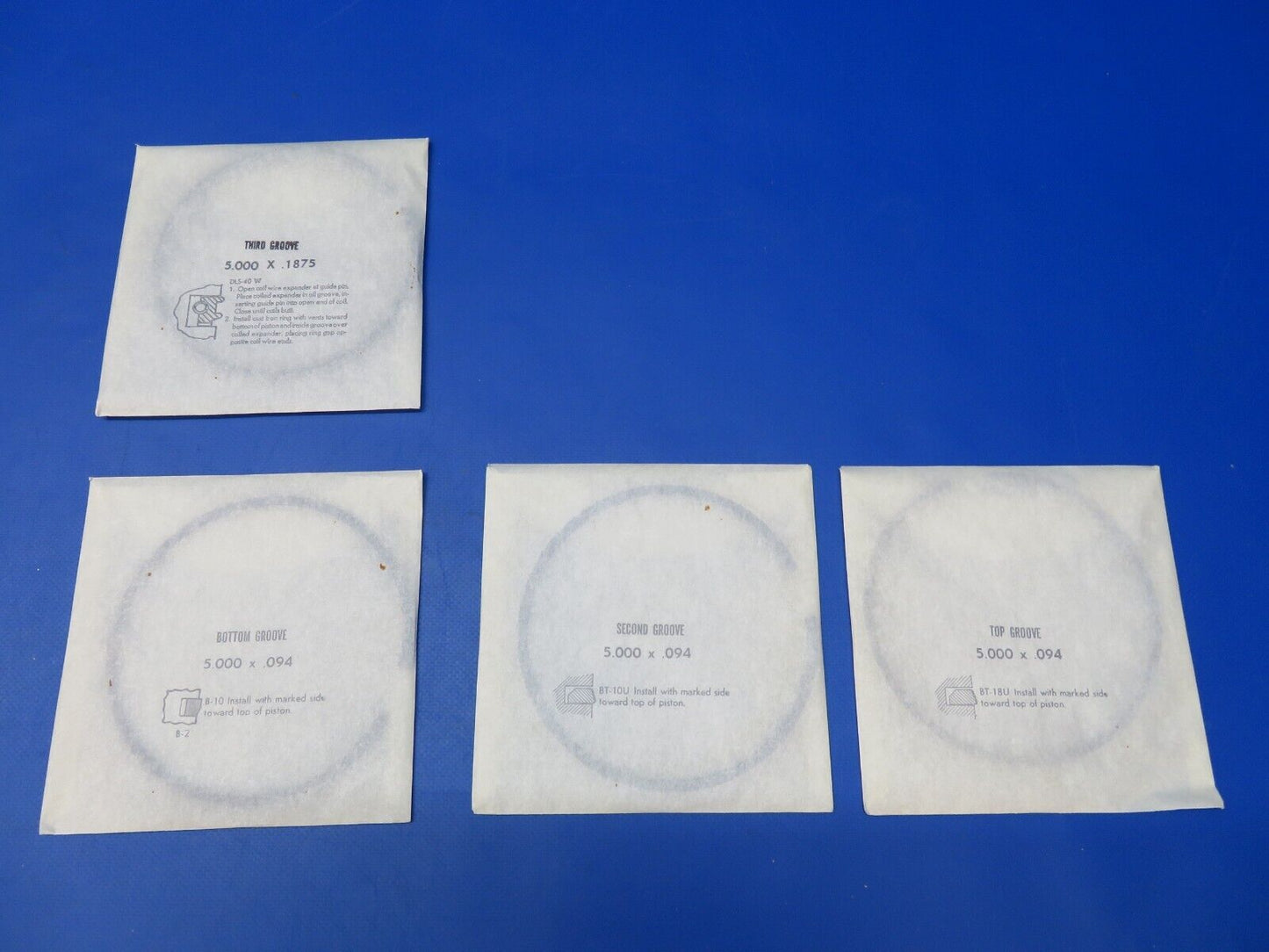 Continental Piston Ring Set P/N 639567A12 NOS (1222-363)