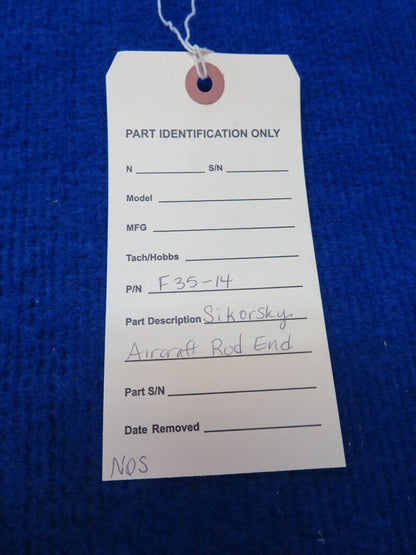 Sikorsky Aircraft Rod End P/N F35-14 NOS (0722-26)