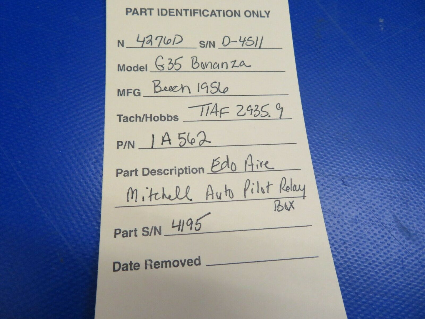 Beech G35 Bonanza Edo-Aire Mitchell Auto Pilot Relay Box P/N 1A562 (0620-380)