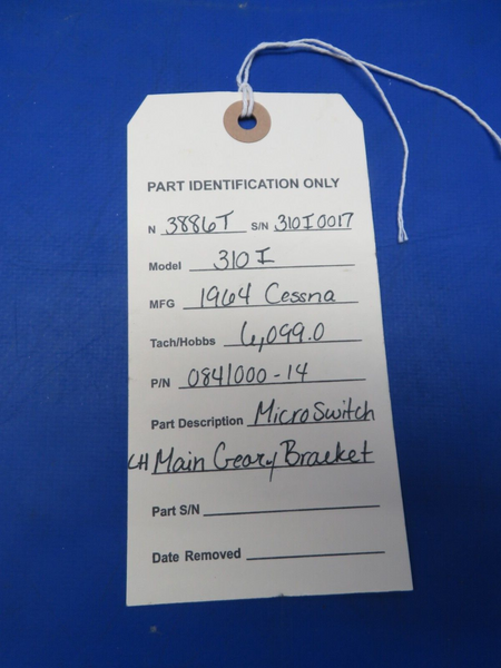 Cessna 310 / 310I Micro Switch LH Main Gear Bracket P/N 0841000-14 (1023-122)