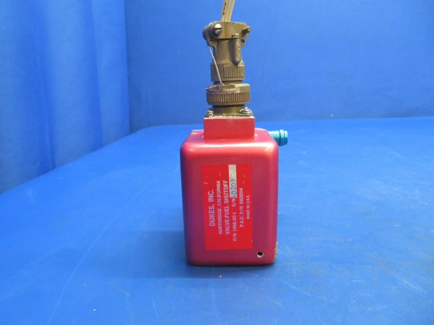 Piper Aerostar 602P Dukes Fuel Shutoff Valve P/N 1496-00-1 (0123-923)