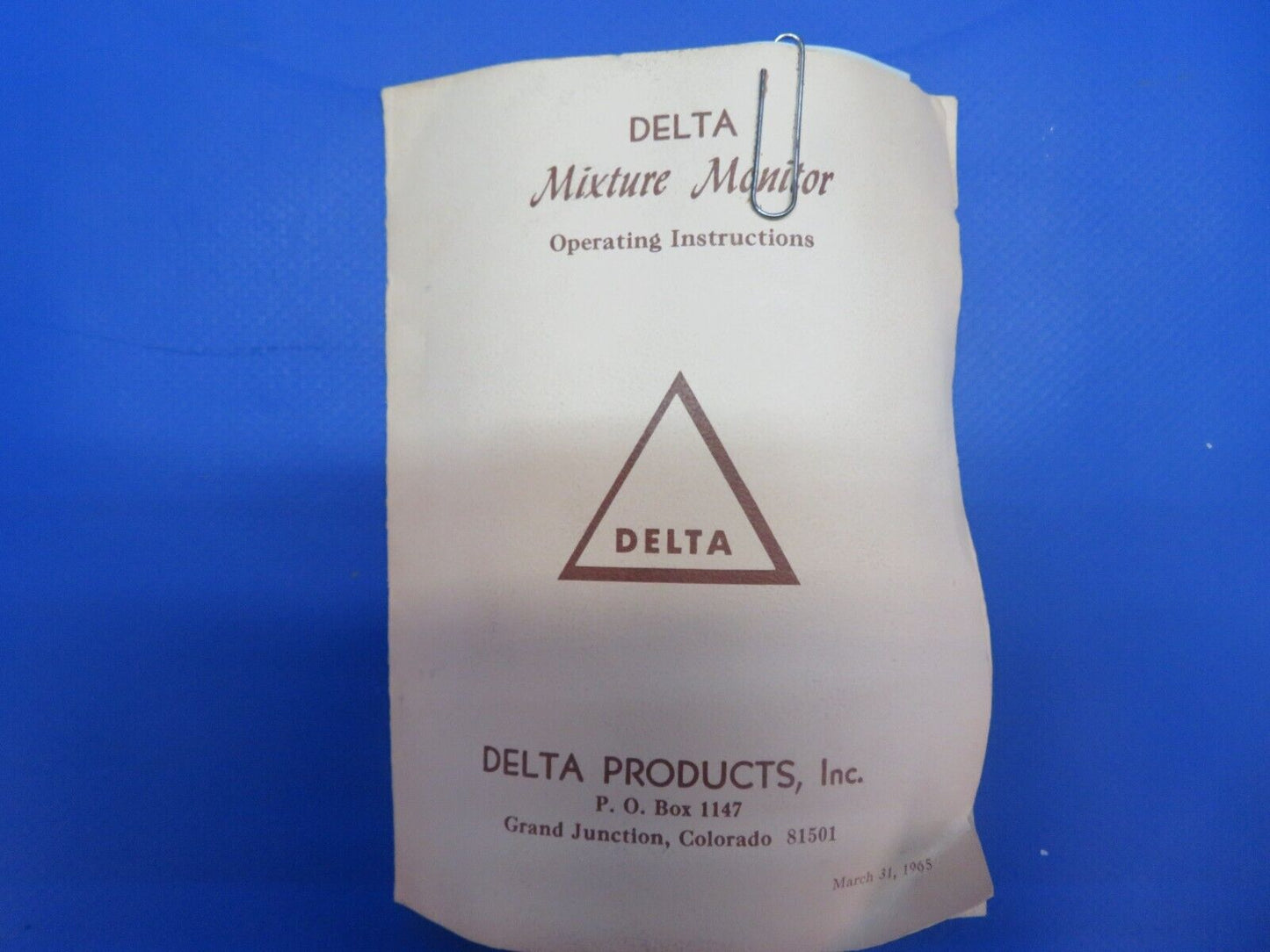 Delta Mixture Monitor - Twin Engine Kit P/N 2000, A-175-8 NOS (0922-824)