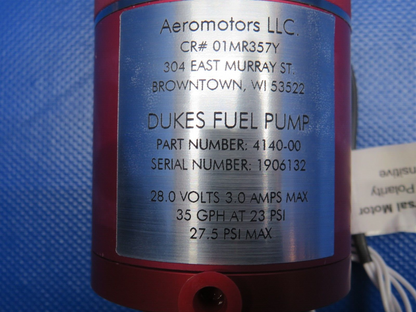 Dukes Fuel Pump 28V with 8130 P/N 4140-00 OVERHAULED (0124-1181)