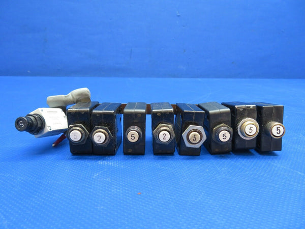 Beech D95A Travel Air Toggle Switches & Circuit Breakers LOT OF 13 (0324-1725)